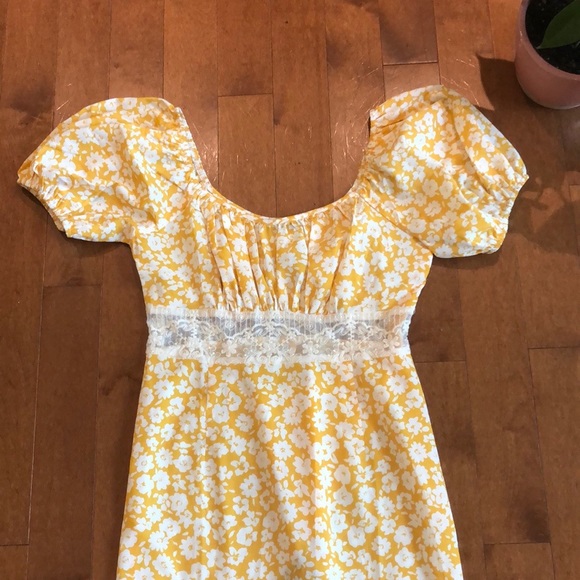 Yellow floral summer dress - Picture 3 of 8